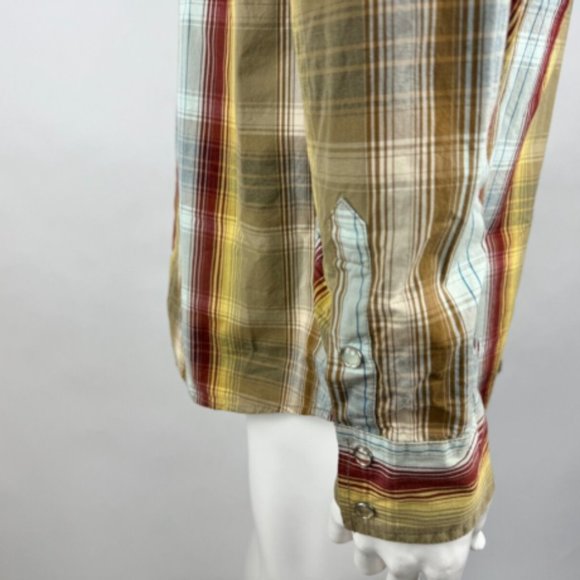 Fossil 54 Wester Plaid Shirt‎ Mens XL NWT Long Sleeve Button-Up Cotton Collared - Picture 10 of 14